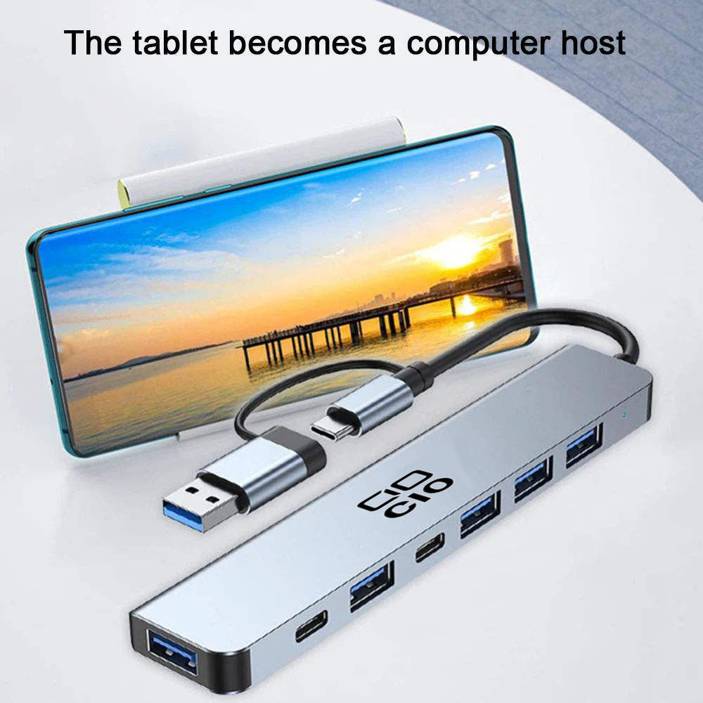 7 IN 1 USB Hub USB3.0 & USB-C TO USB 3.0 & USB2.0 HUB USB C Docking Station for MacBook Pro, XPS and More