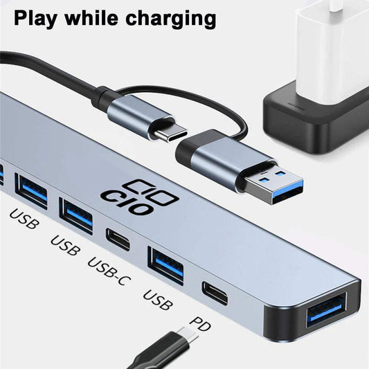 7 IN 1 USB Hub USB3.0 & USB-C TO USB 3.0 & USB2.0 HUB USB C Docking Station for MacBook Pro, XPS and More