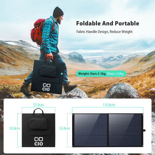 100W Portable Solar Panel for camping outdoor